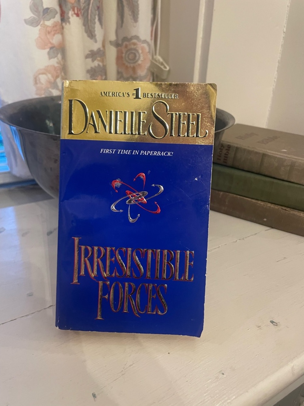 Danielle Steel "Irresistible Forces" Paperback Book - Blue & Gold